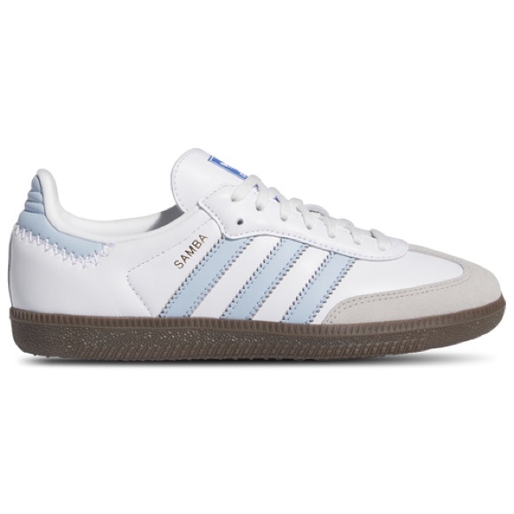 adidas Samba OG Big Kid 'White/Clear Sky/Blue/ Gum' GS 4.5Y-7Y Fit Women 6-8.5 - Picture 5 of 9